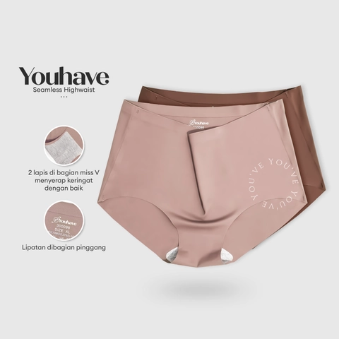 Youhave - Youve You Have Seamless CD Celana Dalam Highwaist Pakaian Dalam Wanita 1PCS 300098