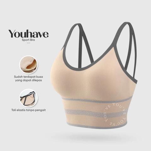 Youhave - Youve YouHave Bh Sport Bra Wanita Sport BH Sport Busa Tipis 100078