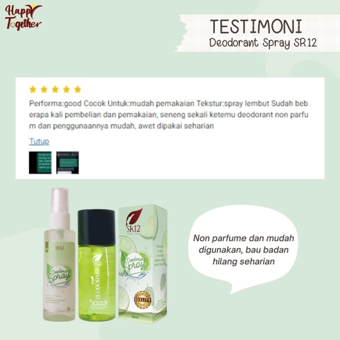 SR12 Skincare - Deodorant Spray SR12 Bebas Bau Badan Seharian Mengontrol Keringat Berlebih