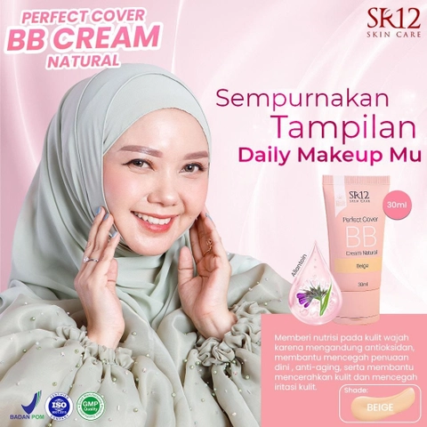 SR12 Skincare - SR12 Skincare - Perfect Cover BB Cream Natural Beige Tahan Luntur Hingga 8 Jam Menutupi Flek Hitam Bekas Jerawat