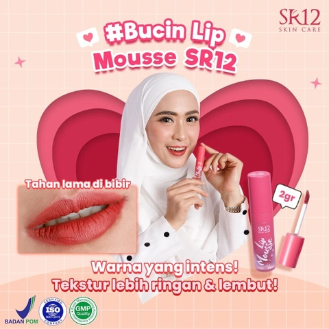 SR12 Skincare - Lip Mousse Cream SR12 Lip Cream Lembut Anti Crack Tidak Bikin Bibir Kering Pewarna Bibir Ringan