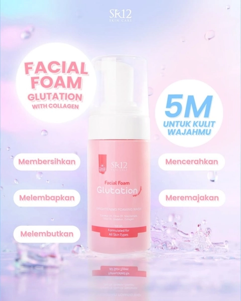 SR12 Skincare - SR12 Skincare - Facial Foam Glutation untuk Semua Jenis Kulit Mencerahkan dan Melembabkan Kulit