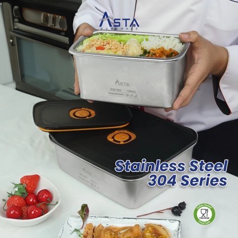 Asta Homeware Official - Asta Wadah Makanan Food Container Stainless Steel Tutup Seal Rapat dan Anti Bocor
