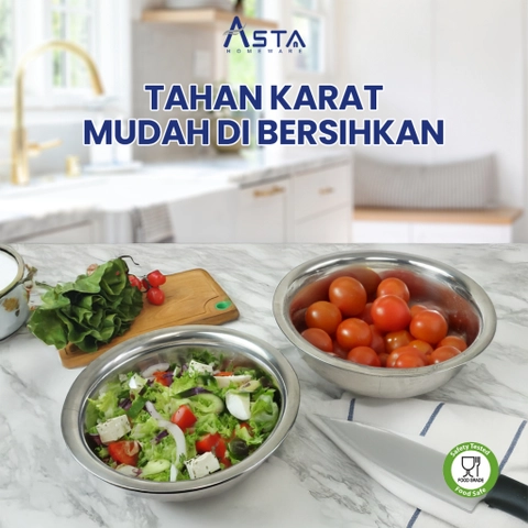 Asta Homeware Official - Asta Baskom Stainless Steel Ekonomis Bowl Serbaguna