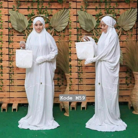 Khisna collection - mukena terusan zialova putih