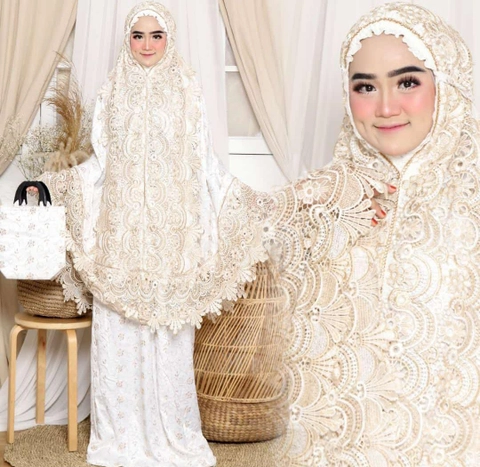 SRIAYU COLLECTION - Mukena Dewasa Renda Mewah Full Kd Premium
