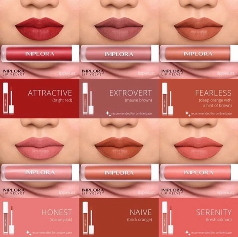 EVM Stockist - Cenna Beauty - IMPLORA - LIP VELVET