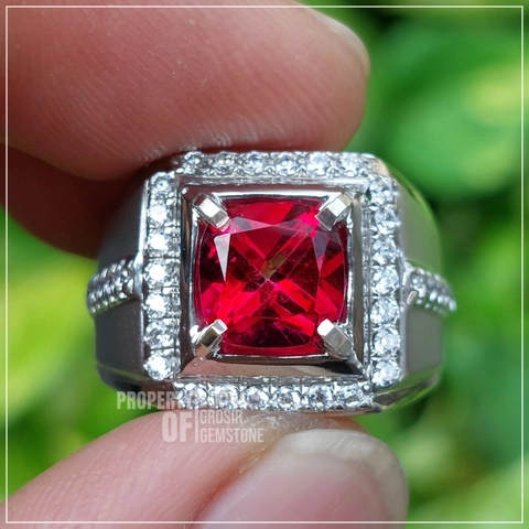 CENTRAL GROSIR GEMSTONE - Cincin Pria Permata Natural Batu Topaz Varian Color Ring Perak Silver