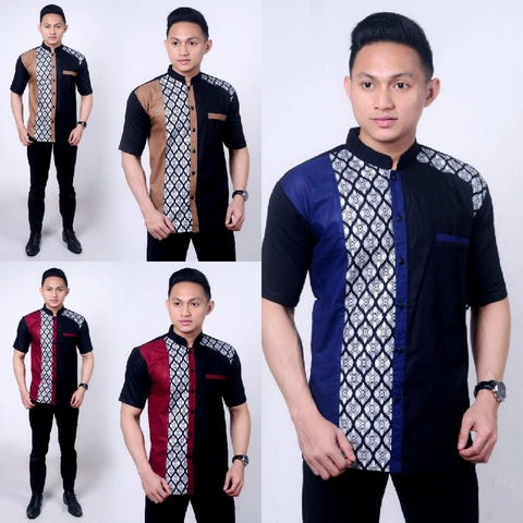 Batik Alfin - Baju koko muslim kombinasi batik keren banget