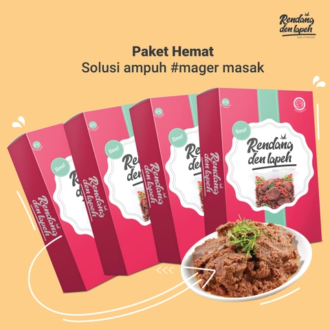 Rendang Den Lapeh - Paket Hemat 4 Rendang Daging Paket Hemat 1 Kg