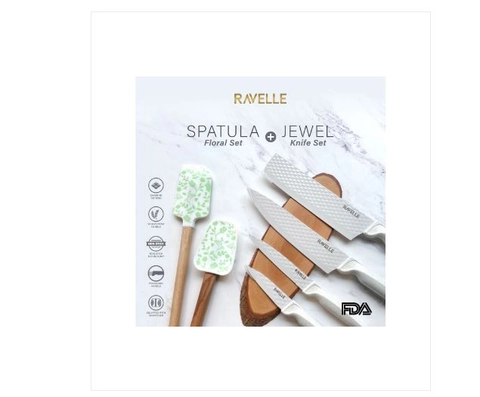 UTAMAMEGA - Pisau Set Ravelle Jewel Knife + Spatula Flower 2 Pcs