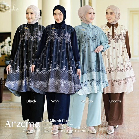 Griya Busanaku Solo - Arzema set wanita muslimah bahan silky original brand