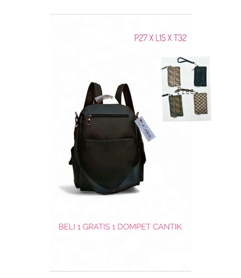 Kalea Ransel premium kulit sintetis F026 hadiah dompet cantik