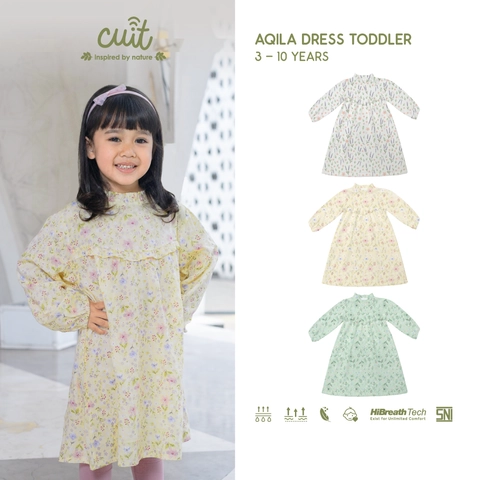 Kintakun Baby - [RAYA SERIES] Cuit Aqila Dress Toddler Viscose Twill Dress Anak Perempuan 3 - 10 Thn
