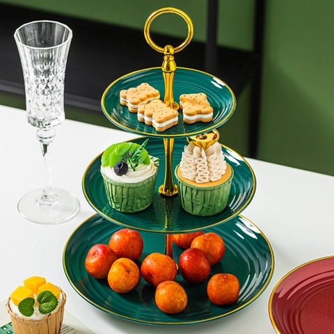 RUMAH RAYA - (PO) Rak Kue Susun 3 Tingkat Detachable Plate Cake Stand Display - YGN-3
