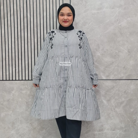 My Plus Size - Tunik Salur Bordir Jumbo Wanita 3840 / Ld 125 cm / 135 cm & 150 cm
