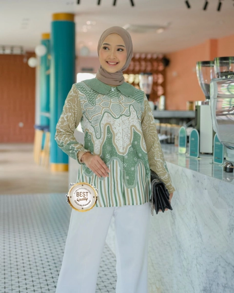 Khisna collection - New blues batik wanita dewasa terbaru santika