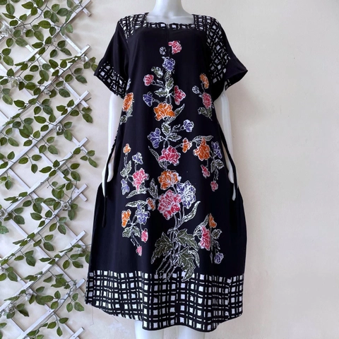 Batik Ayodha - DASTER DIANA ENCIM BLACK ALLSIZE STANDART