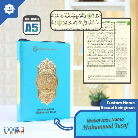 Halim Quran - AL-QURAN TERJEMAH AL-HALIM RESLETING A5 UKURAN SEDANG+ CUTOM NAMA TANPA PO