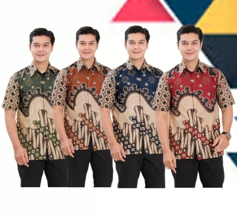 Kois Batik - Batik Pria Dewasa Lengan Pendek Terbaru motif kawung