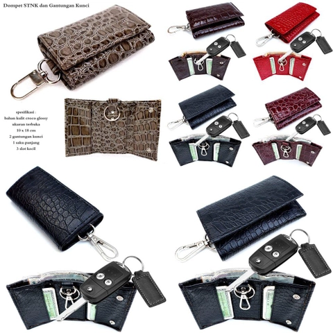 Lanc Fashion - Gantungan Kunci Dompet STNK Kulit Croco Glosy