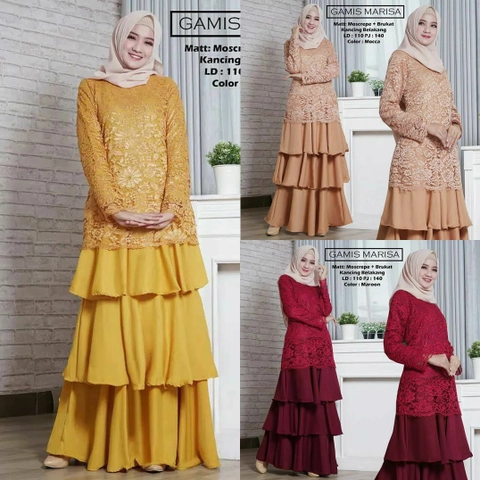 Rambe Batik Indonesia - BIG SALE PROMO RAMADHAN - GAMIS MARISA BAHAN MOSCREPE SUPER