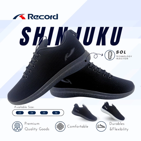 Record - RECORD SHINJUKU I Sepatu Sneaker I Sepatu Sport I Sepatu Wanita - Size M (33-36)
