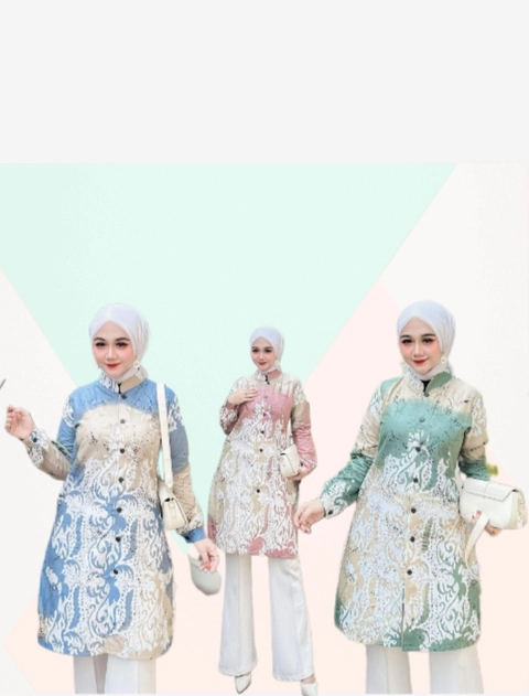 Kois Batik - Atasan Batik Tunik Modern Kekinian Baju Kerja Santai Nitif fanila