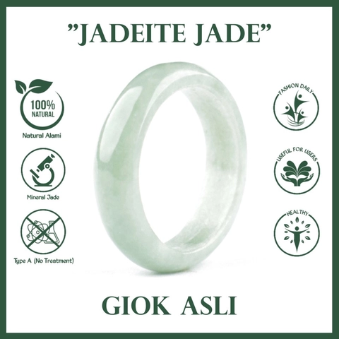 CENTRAL GROSIR GEMSTONE - Cincin Giok Asli Batu Natural Jadeite Jade Type A