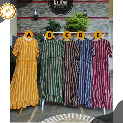 Rambe Batik Indonesia - Dress salur serut depa Premium