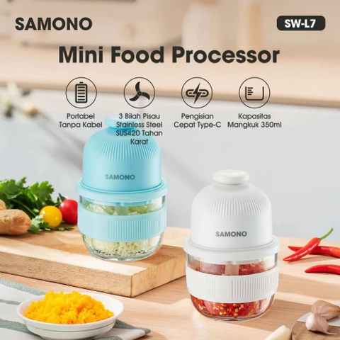 UTAMAMEGA - SAMONO Chopper Portable Batterai 1200mAh 3 Mata Pisau SW-L7 350ml ( SWL7 )