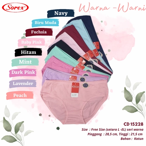 Rumah Pastel - Sorex 15228 Pakaian Dalam Wanita CD / Celana Dalam Polos Perempuan Cutting Mini