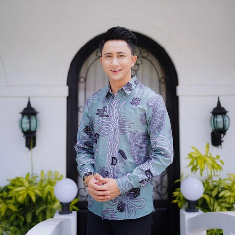 Ks muslim fashion - Kemeja batik pria slim fit keren banget motif arkana