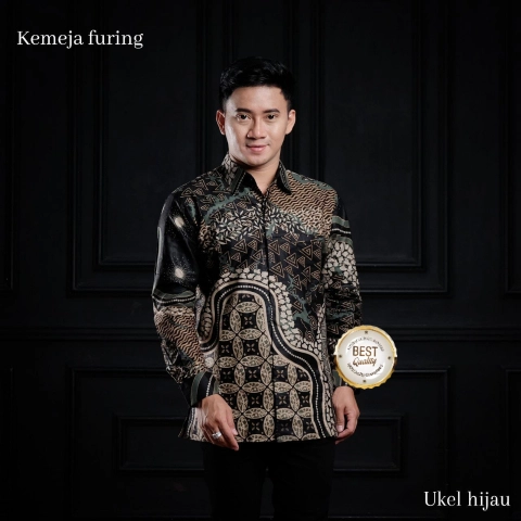 Khisna collection - Kemeja BATIK ukel hijau DEWASA pria