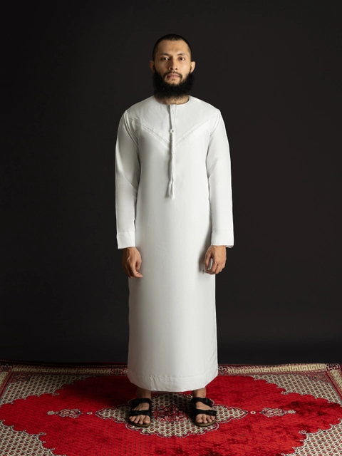 Local Project - Al-Ameer Orchid White - Jubah Pria Dewasa Gamis Lengan Panjang