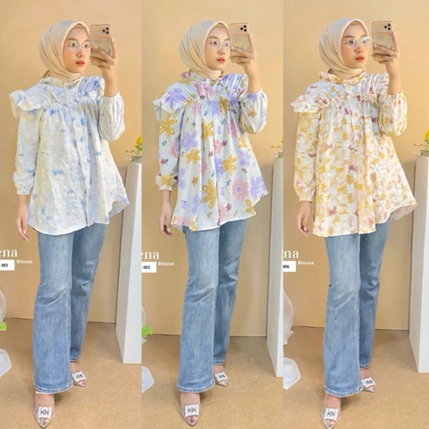 [B1G1] BELI 1 GRATIS 1 Baju Atasan Wanita Alena Blouse