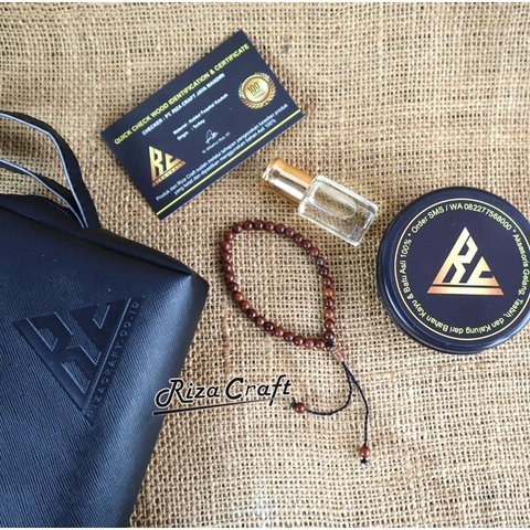 Riza Craft - Gelang Tasbih Kayu Kokka Kaukah Kotak Marjan Hitam 33 ASLI Original Arab Turki Pria Wanita