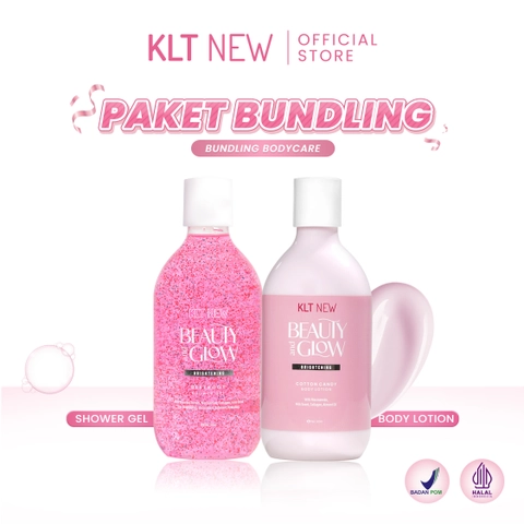 KLT NEW - Bundling KLT New Beauty and Glow Brightening Body Cream dan Shower gel (Beetroot & Cottoncandy)