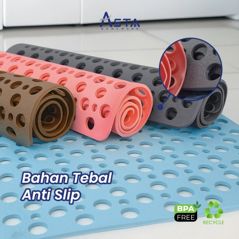 Asta Homeware Official - Asta Keset Kamar Mandi Anti Slip Motif Pori Bath Mat 70x38 cm Alas Kamar Mandi Anti Licin TPE Tebal
