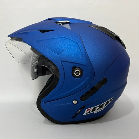 CRX Helmet - Helm JP7 Biru Doff - Double Visor (Kaca Clear & Smoke) Helm SNI Helem Dewasa