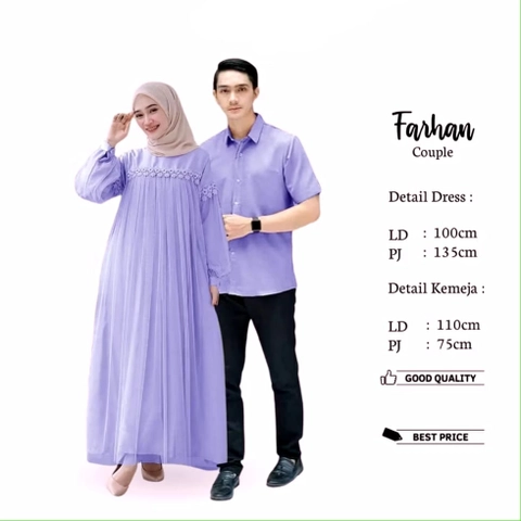 Muslim Clothing - Muslim Clothing- Farhan Couple Setelan 2in1 Wanita Pria Premium