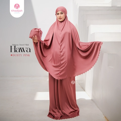 KhadijahLabel - Mukena Travel Traveling Mini Dewasa Armani Silk Lasercut Hawa
