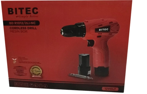 UTAMAMEGA - Bitec BD R1012/2LI-NC Mesin BOR Cordless Drill Dengan 2 Baterai Cas