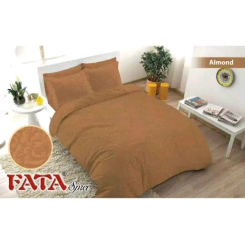 Dylan 19 [TA] - Bed Cover Set Fata Polos Jacquard Emboss - Almond