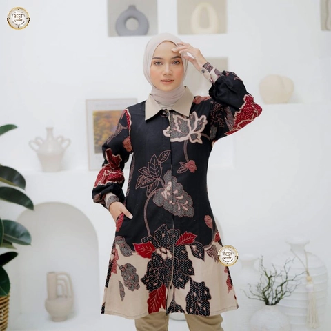 Kois Batik - ATASAN BATIK WANITA TUNIK MOTIF BUNGA