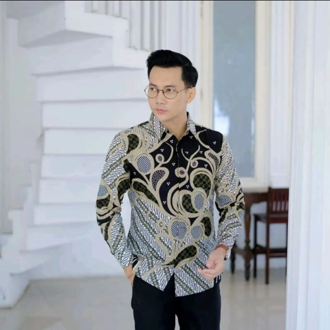 Khisna collection - Batik Kemeja Terbaru Pria Dewasa Keren Simpel Motif Mulya hijau