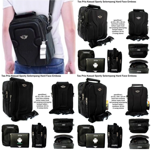 Lanc Fashion - Tas Media Mesengger Nylon Kanvas selempang Pria