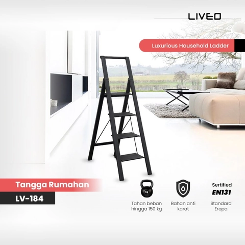 Liveo - Tangga Rumahan Lipat Alumunium LIVEO LV-184 / Ladder 4 Step