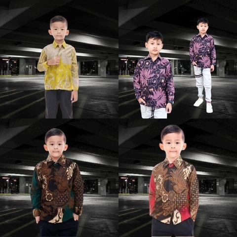 Batik Alfin - Baju batik kemejan lengan panjang uk anak model terbaru keren banget