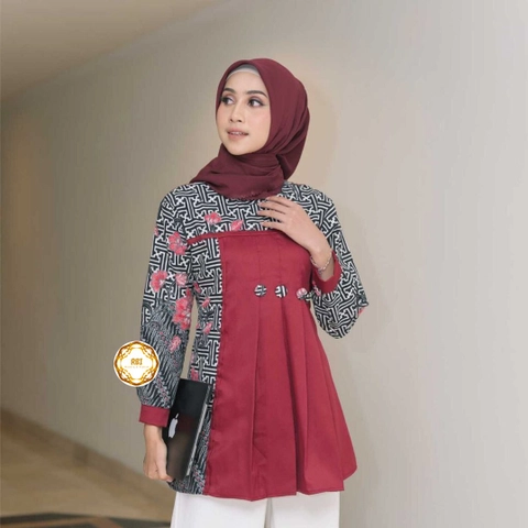 Batik Anasya Blouse Atasan Muslim Wanita Comfort To Wear Original